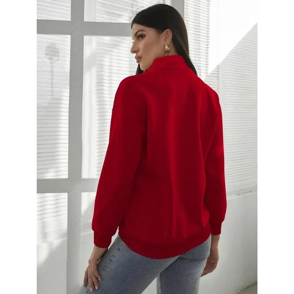 🌟 minimalist Half Zip Kangaroo Pocket Sweatshirt - Picture 6 of 11